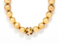 YELLOW GOLD AND GEMSTONE NECKLACE
