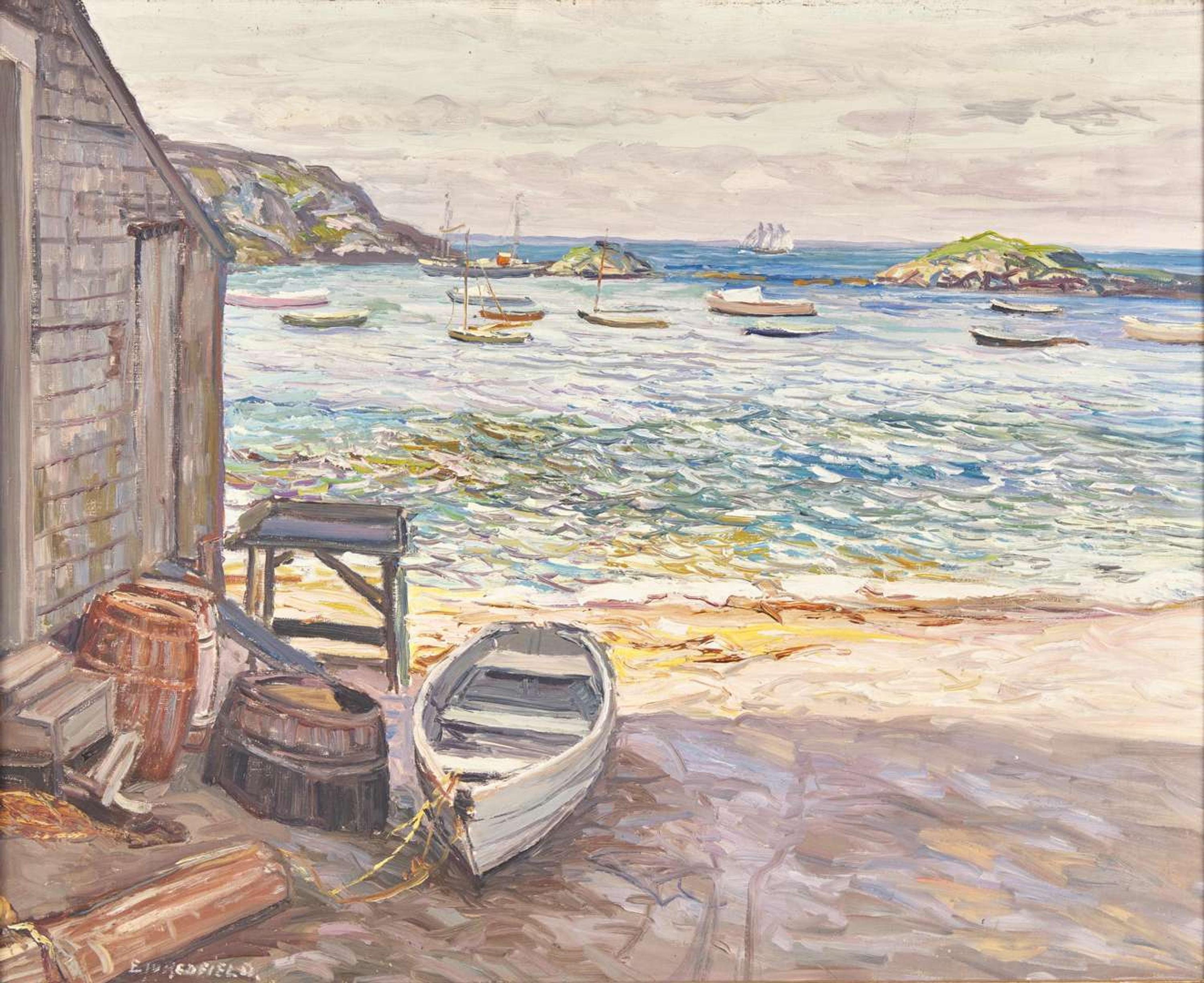 Edward Willis Redfield (American, 1869-1965) - Snug Harbor