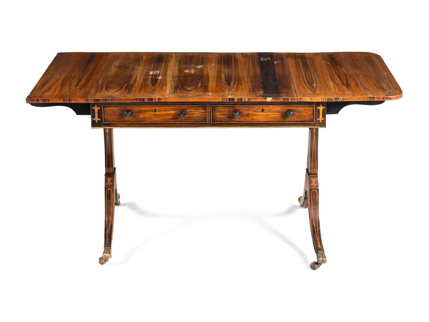 A Regency Calamander or Zebra Wood Sofa Table