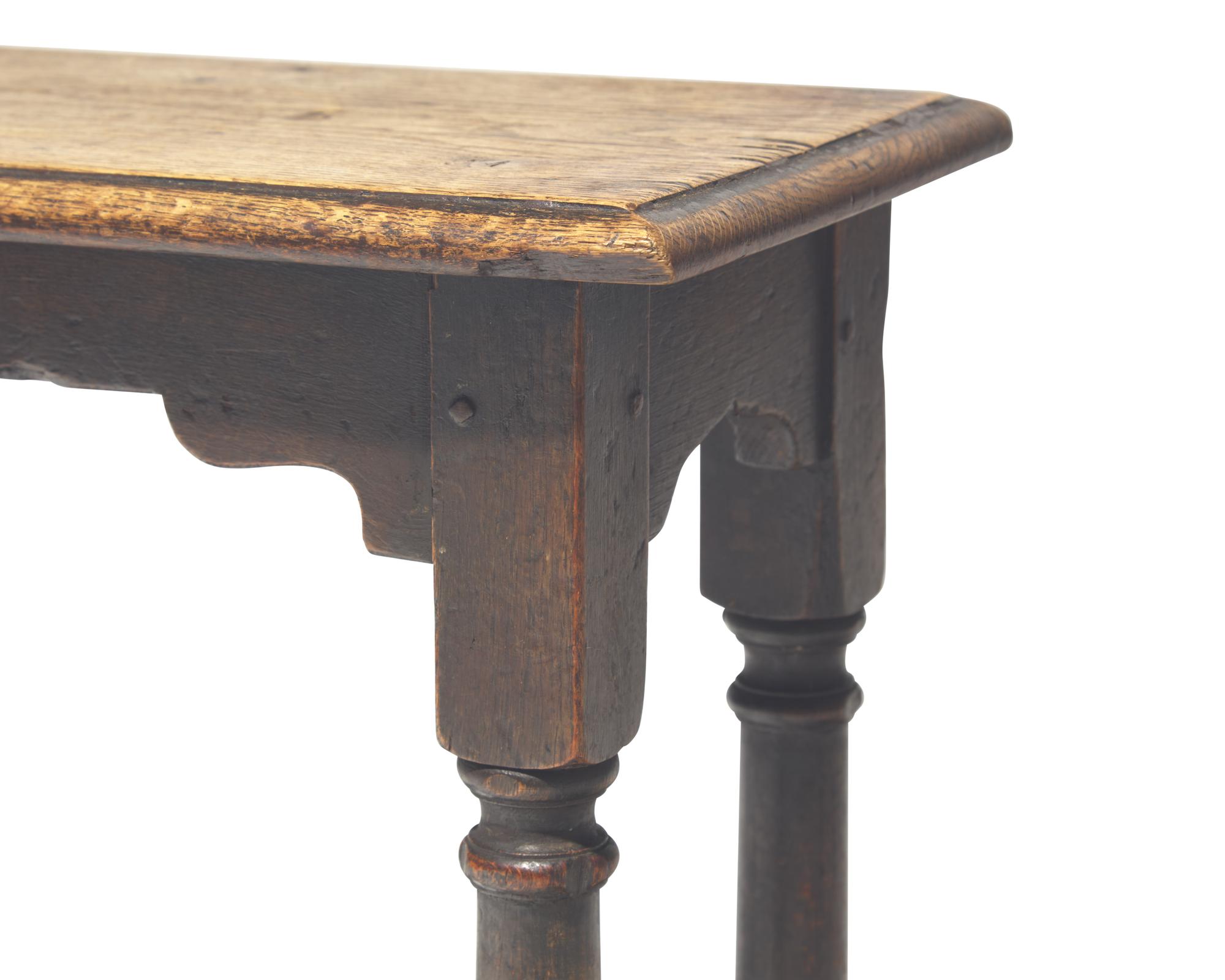 A William & Mary carved oak stool, 17th / 18th century