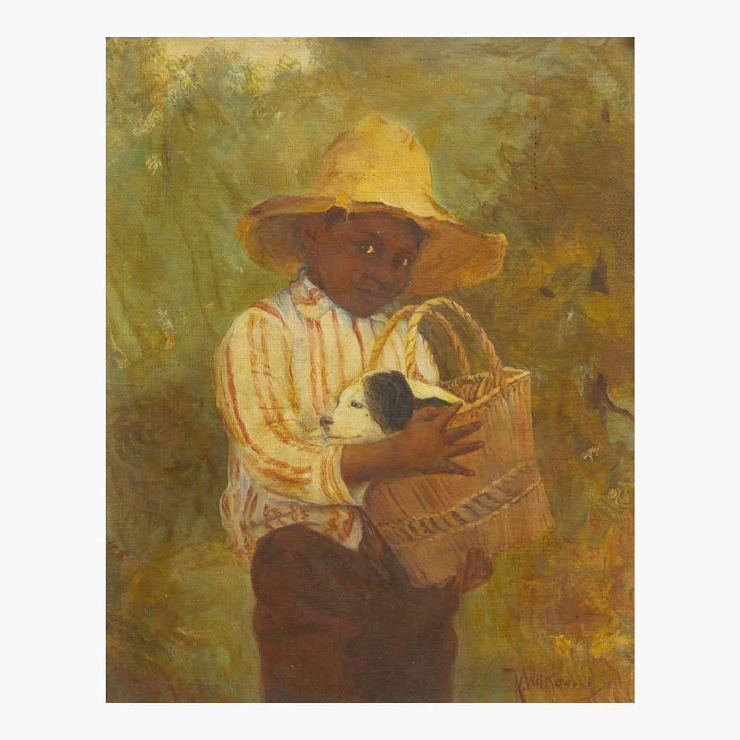 Karl Witkowski (American, 1860–1910) Portrait of a Young Boy with a Pup