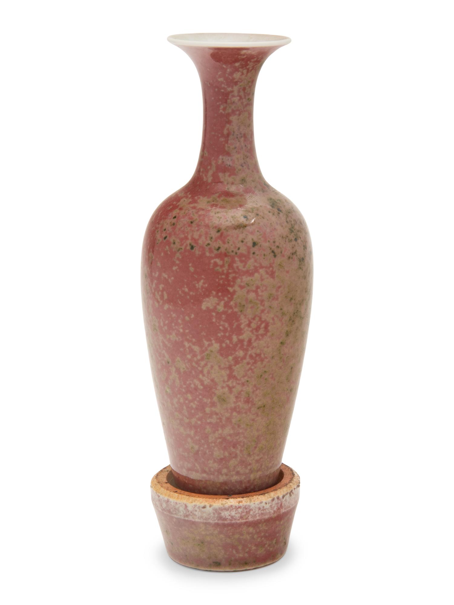 A Chinese Peach-Bloom Glazed Porcelain Amphora Vase, Liuyezun