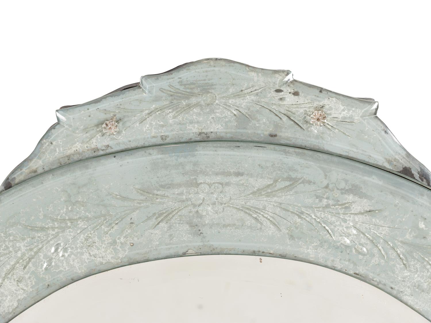 A Venetian Etched Glass Mirror