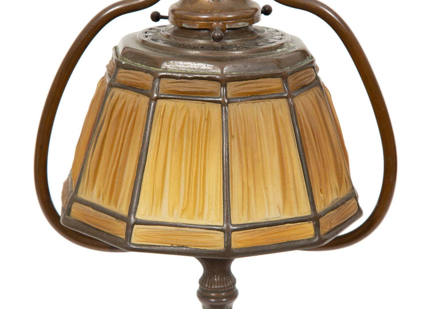 Desk Lamp with Linenfold Shade