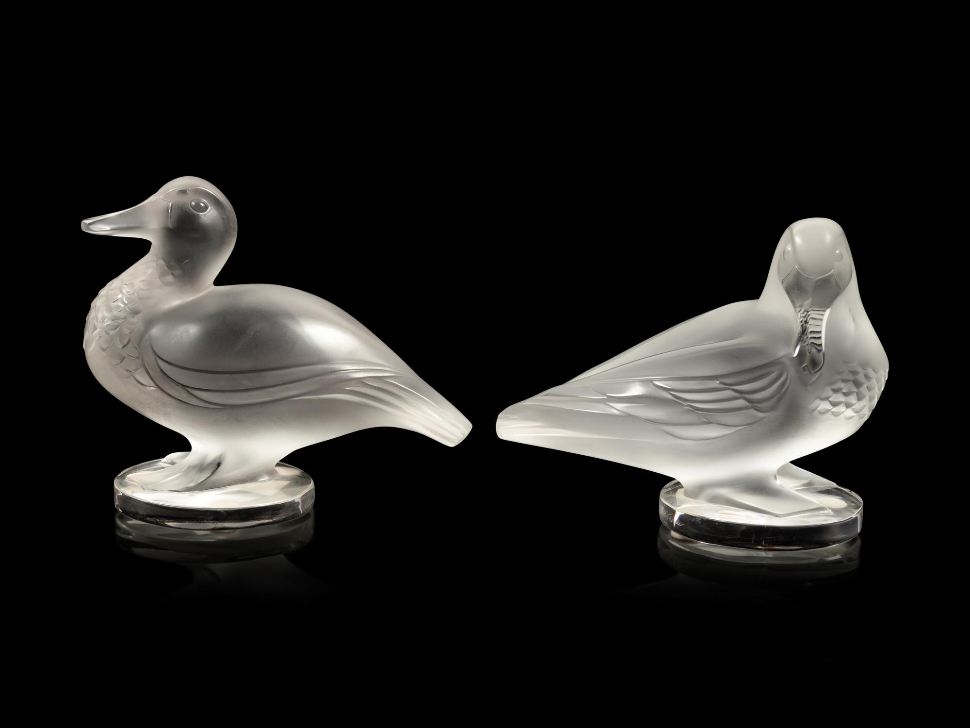 Two Lalique Duck Sculptures