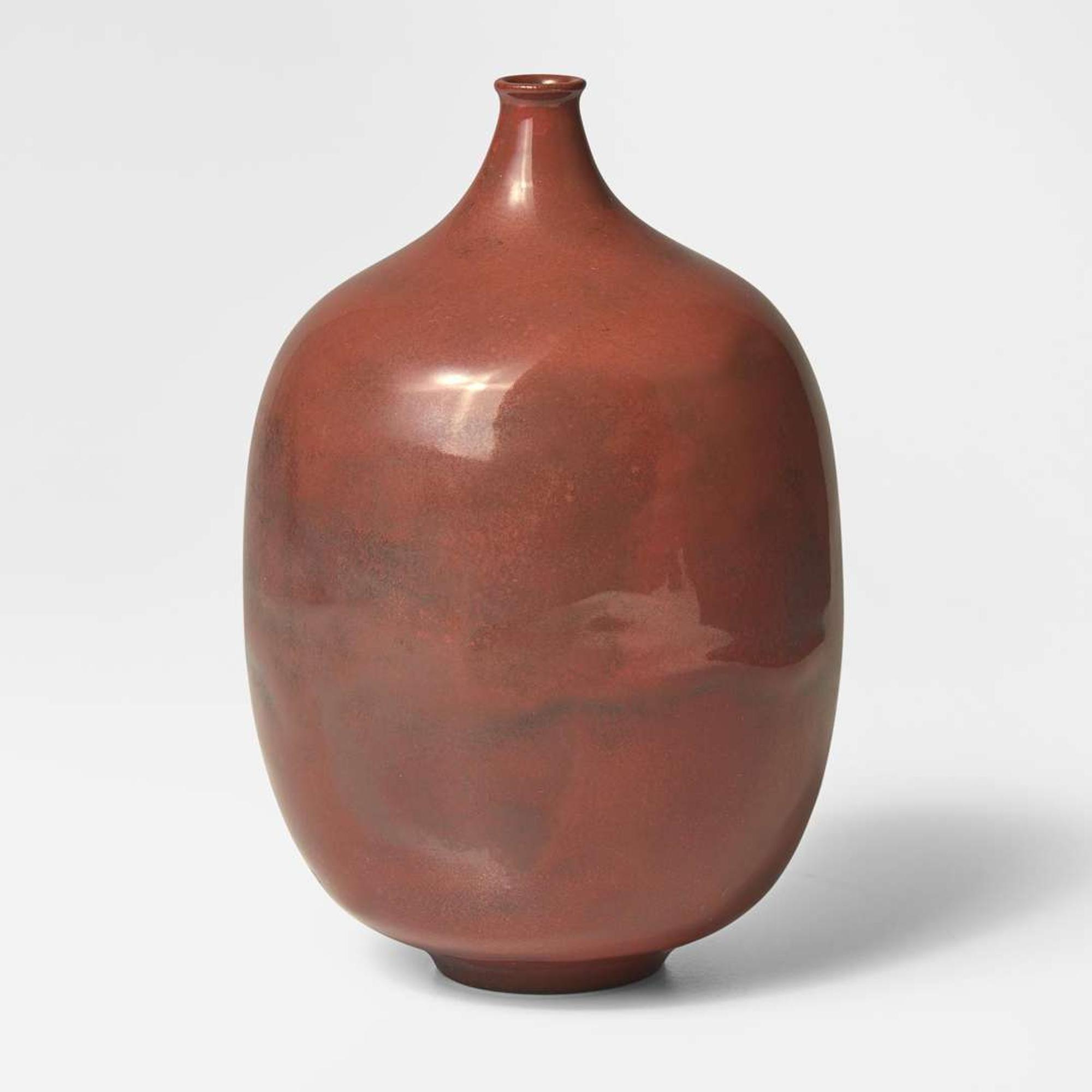 Gertrud Natzler (Austrian-American, 1908-1971) and Otto Natzler (Austrian-American, 1908-2007) Dark Rose Vase, Los Angeles, California, USA, circa 1950