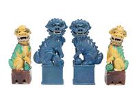 Two Pairs of Chinese Porcelain Buddhistic Lions
