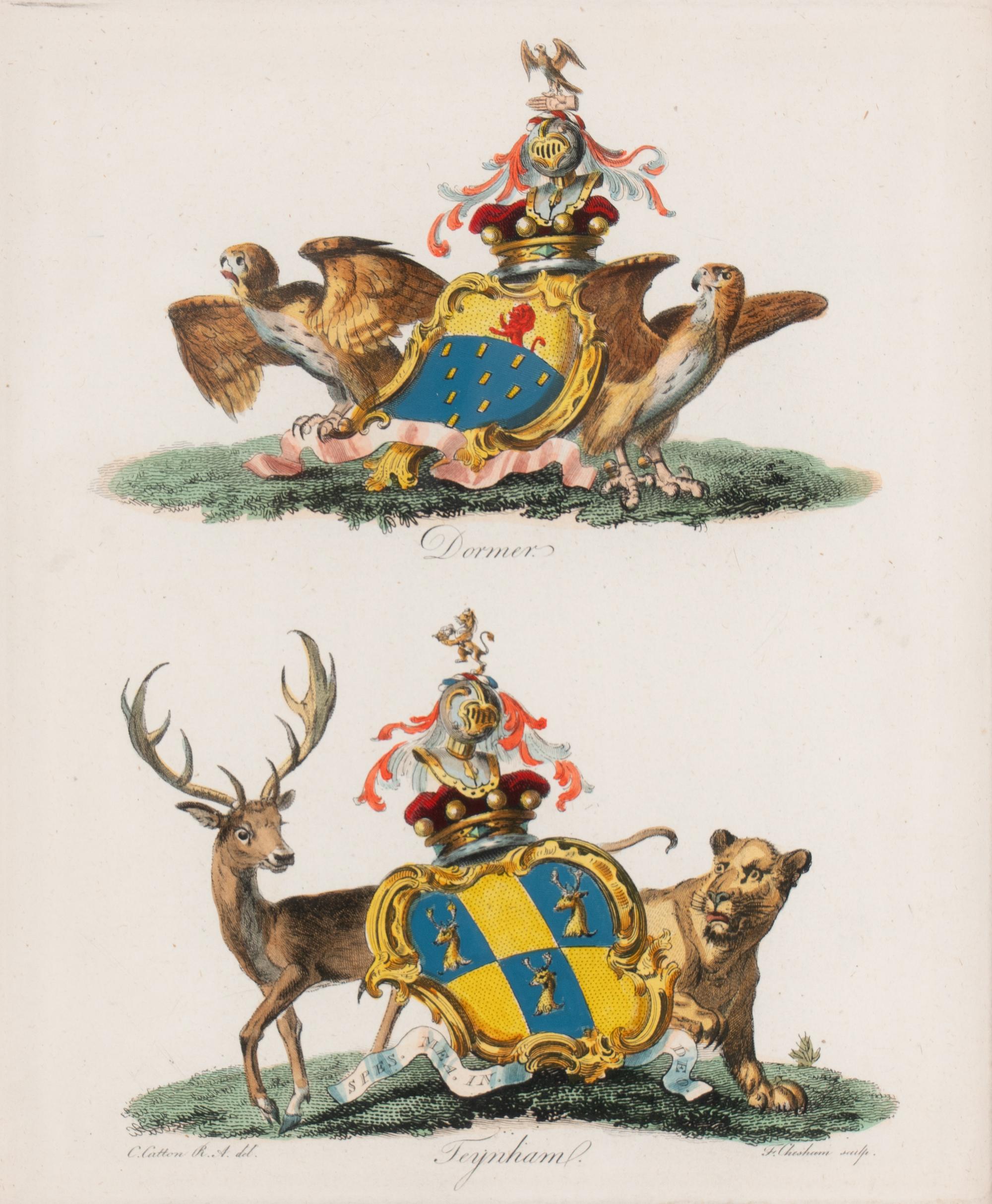 A Set of Ten English Engravings of Coats of Arms