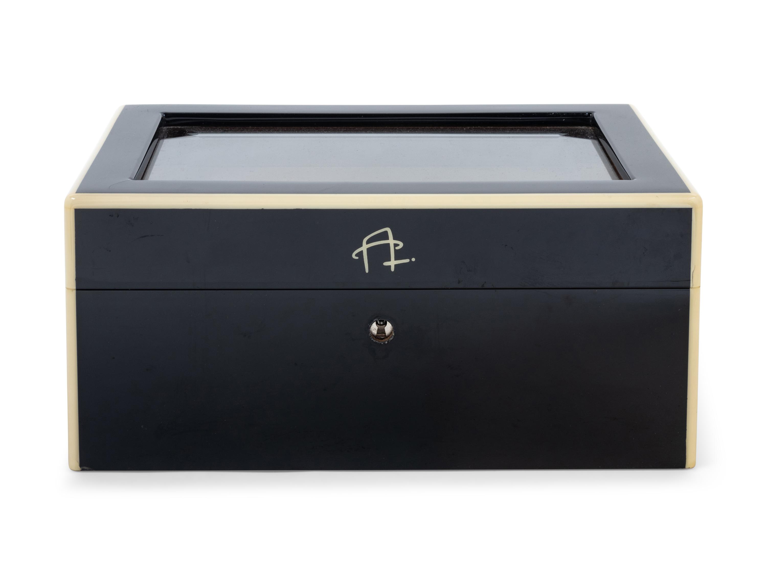 A Modern Ebonized Cigar Humidor