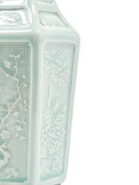 A Pair of Celadon Glazed Porcelain Vases Mounted as Lamps
