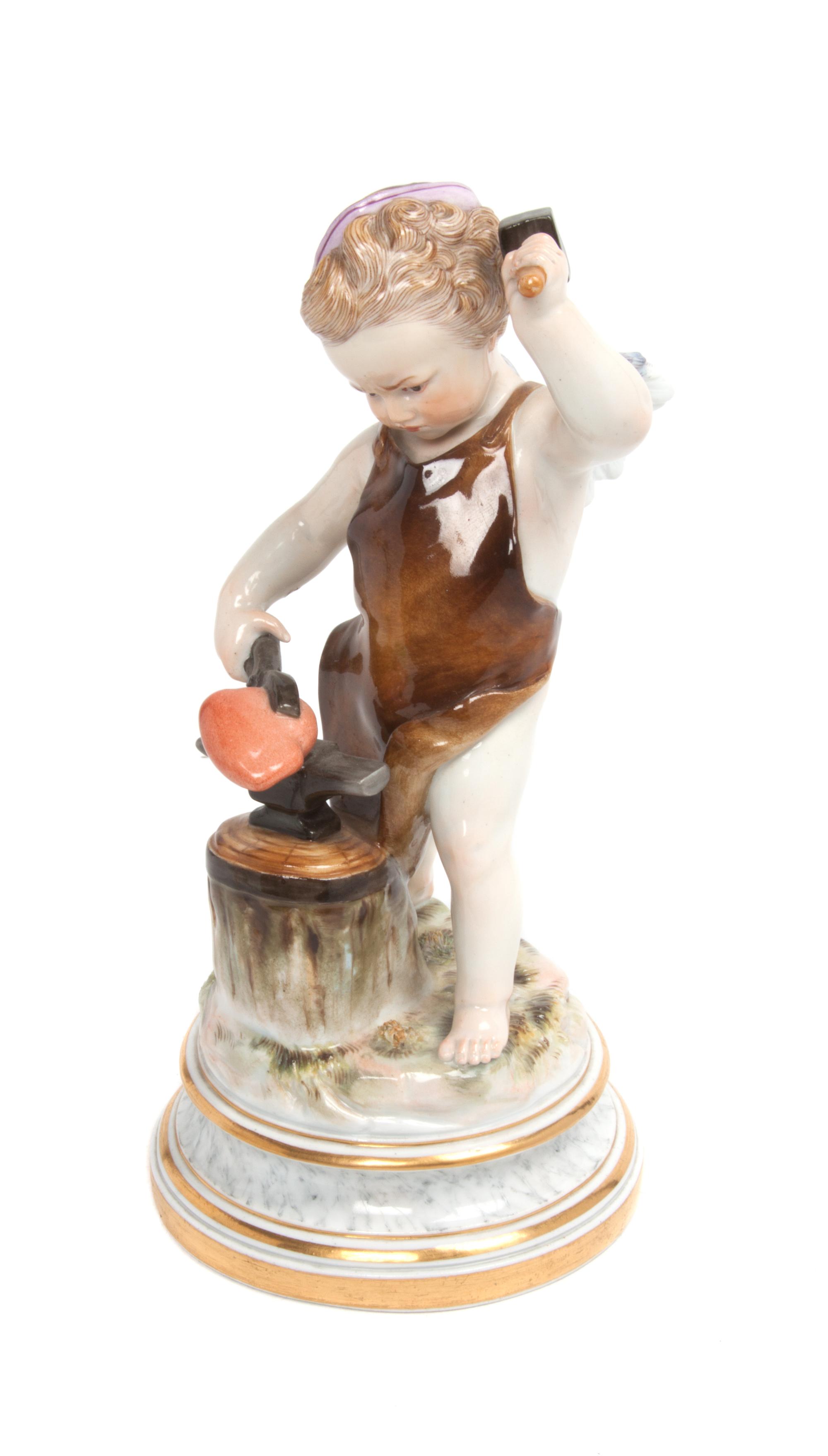 A Meissen Porcelain Figure Height 7 1/4 inches.