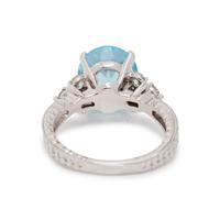 BLUE TOPAZ AND DIAMOND RING