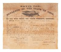 [CIVIL WAR]. JOHNSON, Andrew (1808-1875). Appointments associated with the service of Major Murray Davis, 95th Ohio Infantry, including a document signed by Andrew Johnson as President, 20 April 1866.