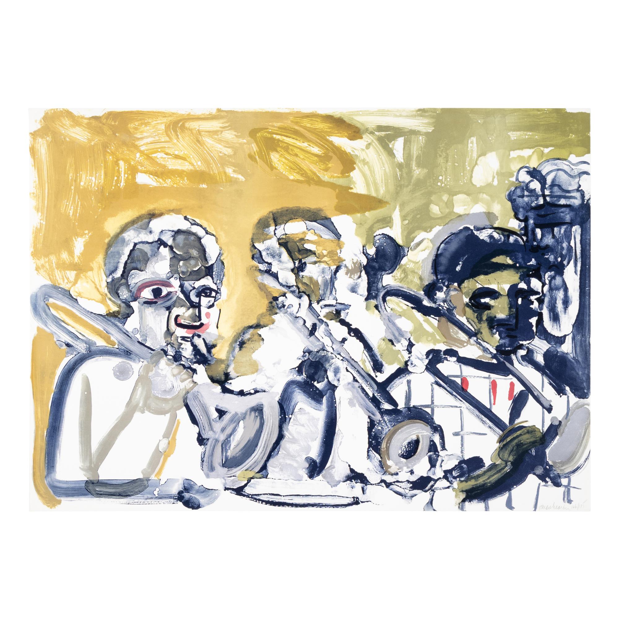 Romare Bearden (American, 1911-1988) — Brass Section (from Jazz) , 1979