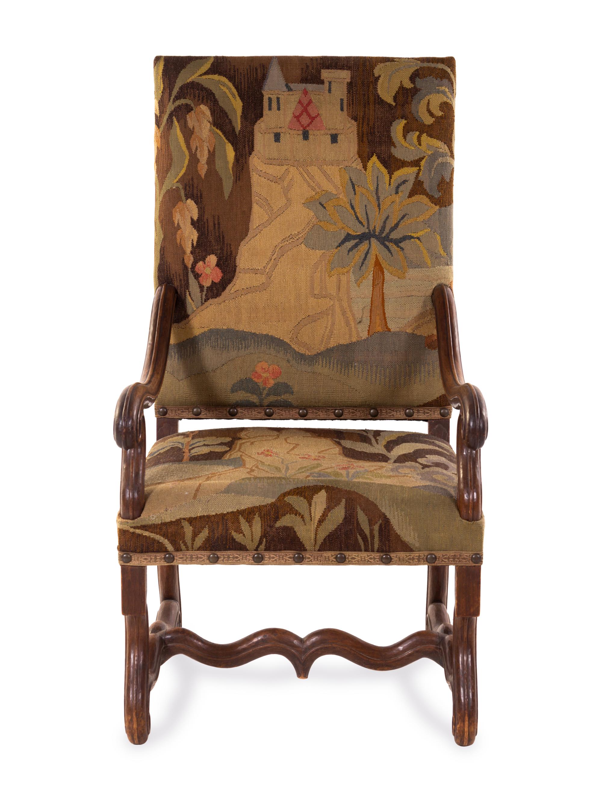 A Louis XIII Style Walnut Armchair