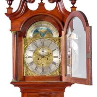 A Southern Chippendale Carved Walnut Tall Case Clock