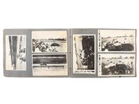[EARLY PHOTOGRAPHY]. Album containing photographs of an early NASCAR race featuring future World War I Fighting Ace Eddie Rickenbacker.