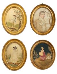 Three Continental and English Embroidered Needlework Pictures
