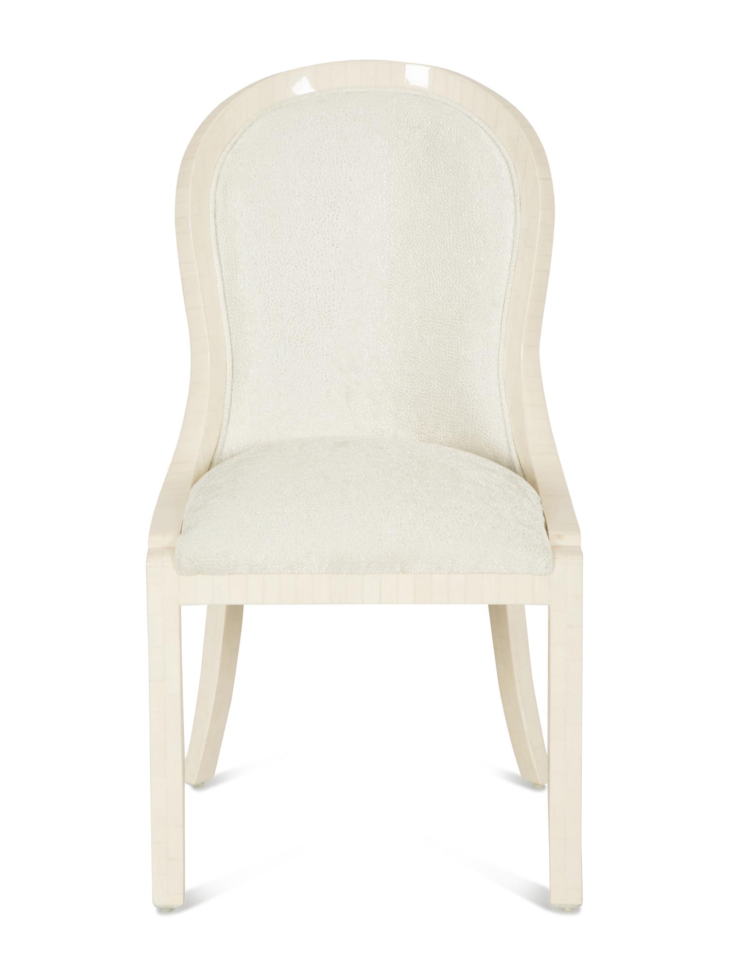 A Vintage Bone Upholstered Side Chair