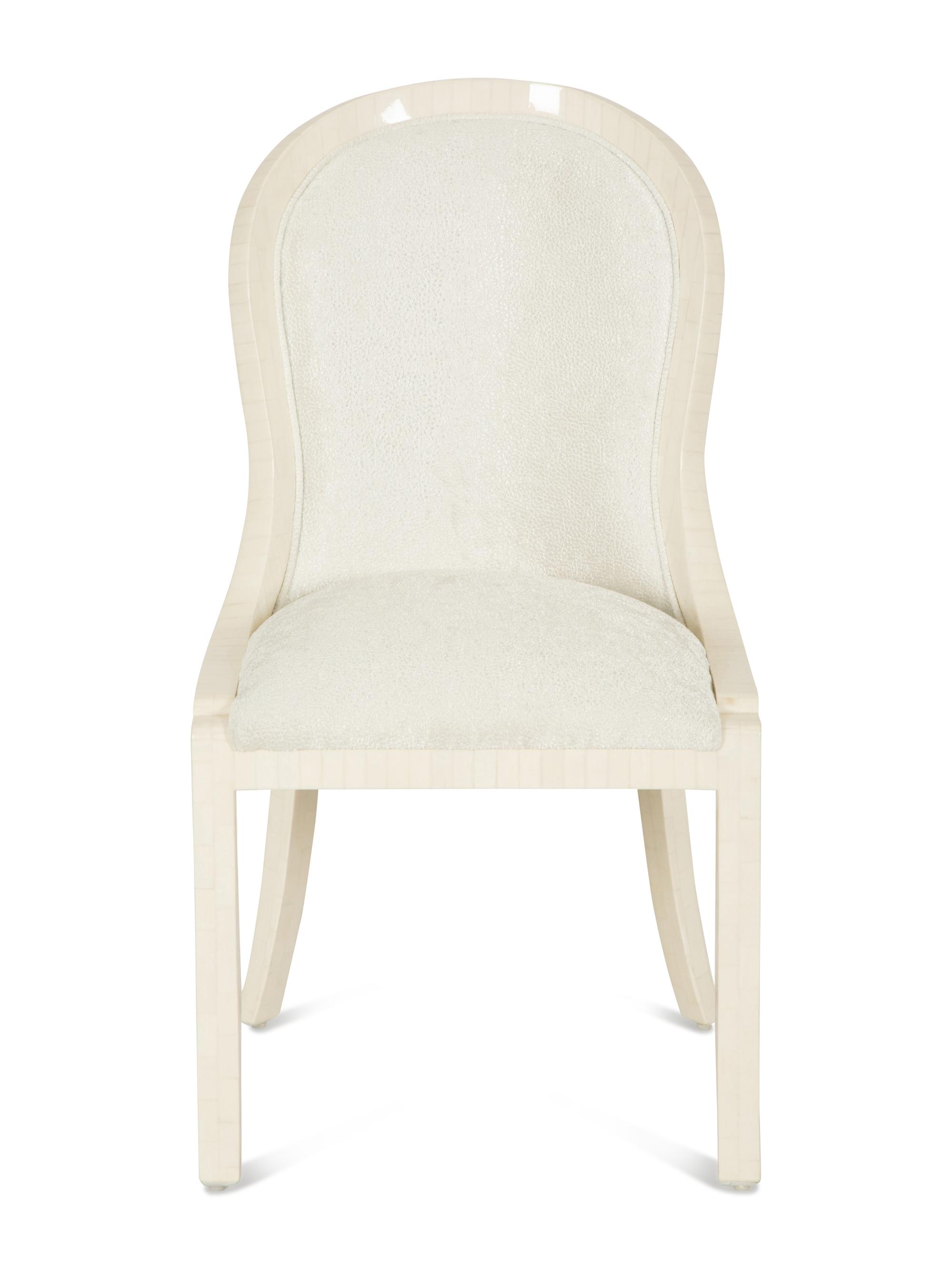 A Vintage Bone Upholstered Side Chair