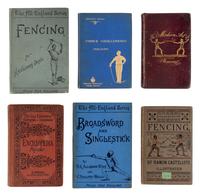 [FENCING]. A group of approximately 76 volumes about fencing in English, German, Italian, and Spanish, including: