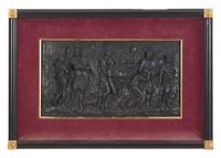 A Wedgwood Black Basalt Plaque Depicting 'Death of a Roman Warrior'