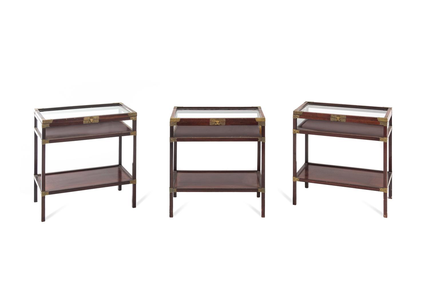 Three Chinese Hardwood Displaying Cases
