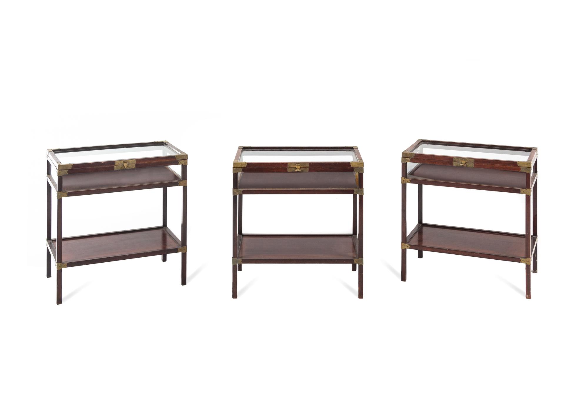 Three Chinese Hardwood Displaying Cases