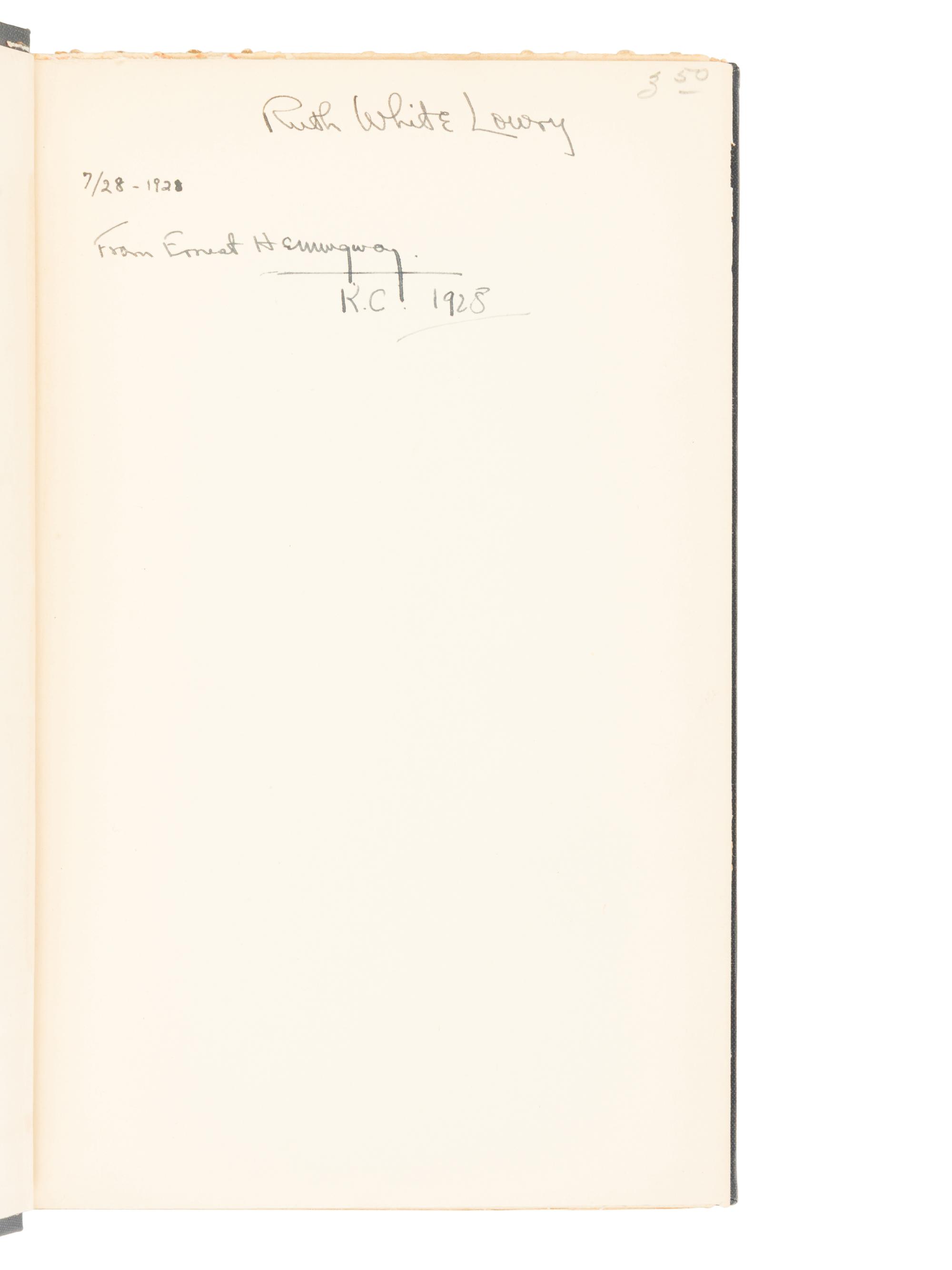 [HEMINGWAY, Ernest (1899-1961)]. POUND, Ezra (1885-1972). Personae of Ezra Pound. London: Boni & Liveright, 1927.