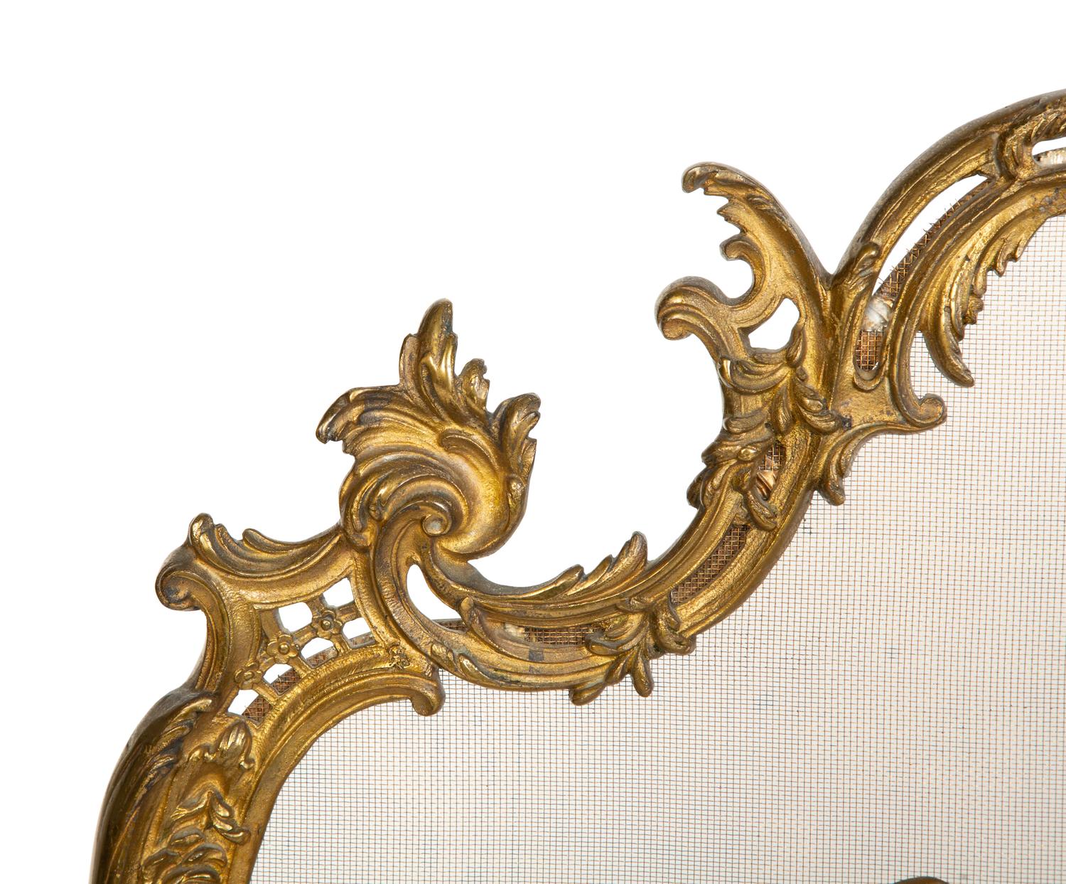A Louis XV Style Gilt Bronze Fire Screen