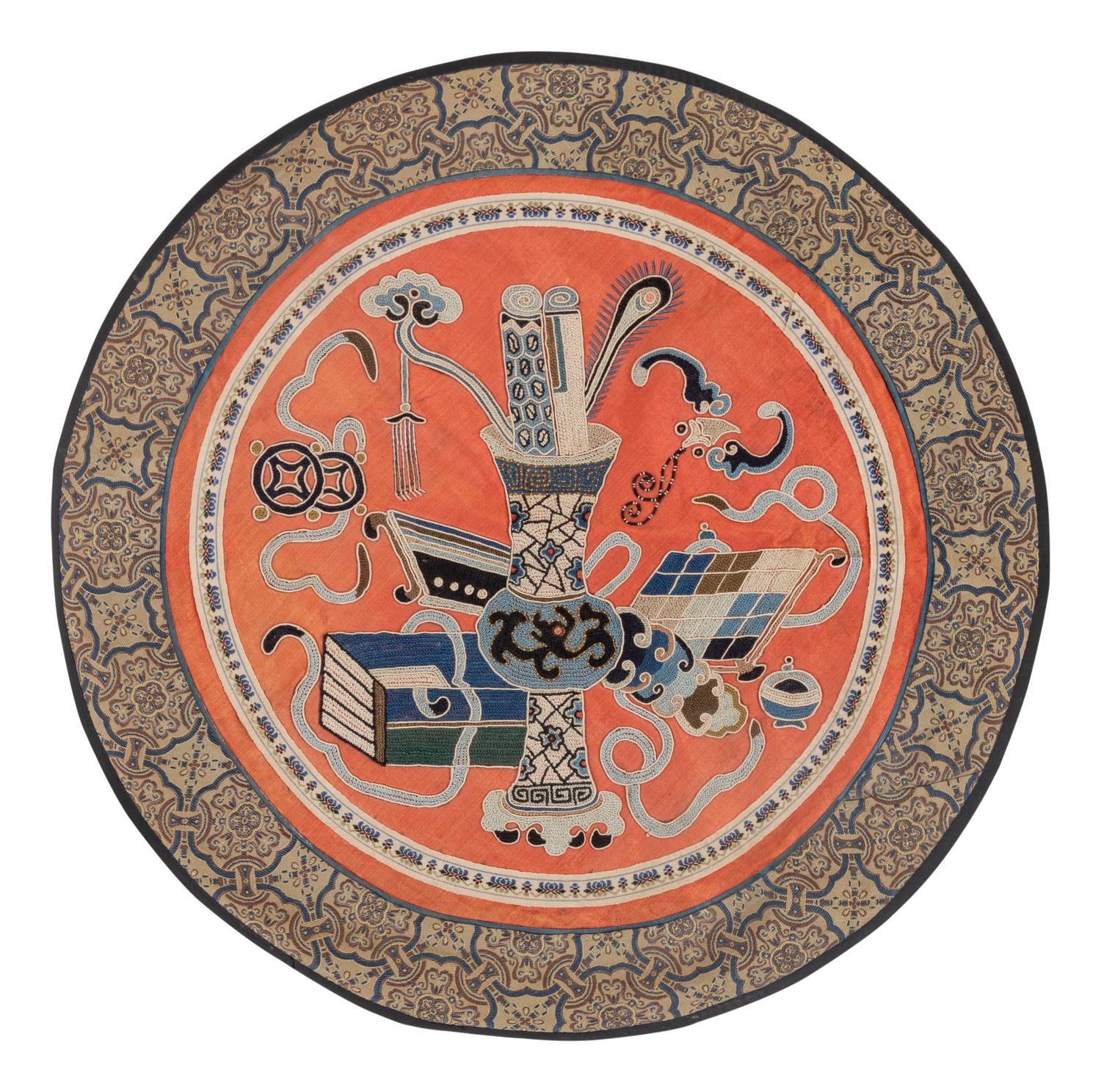 Nine Chinese Embroidered Silk Articles