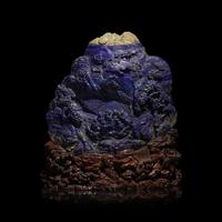 A Large Chinese Lapis Lazuli 'Eight Immortals Crossing the River' Boulder, Qing Dynasty — 清 青金石雕羅漢渡江山子