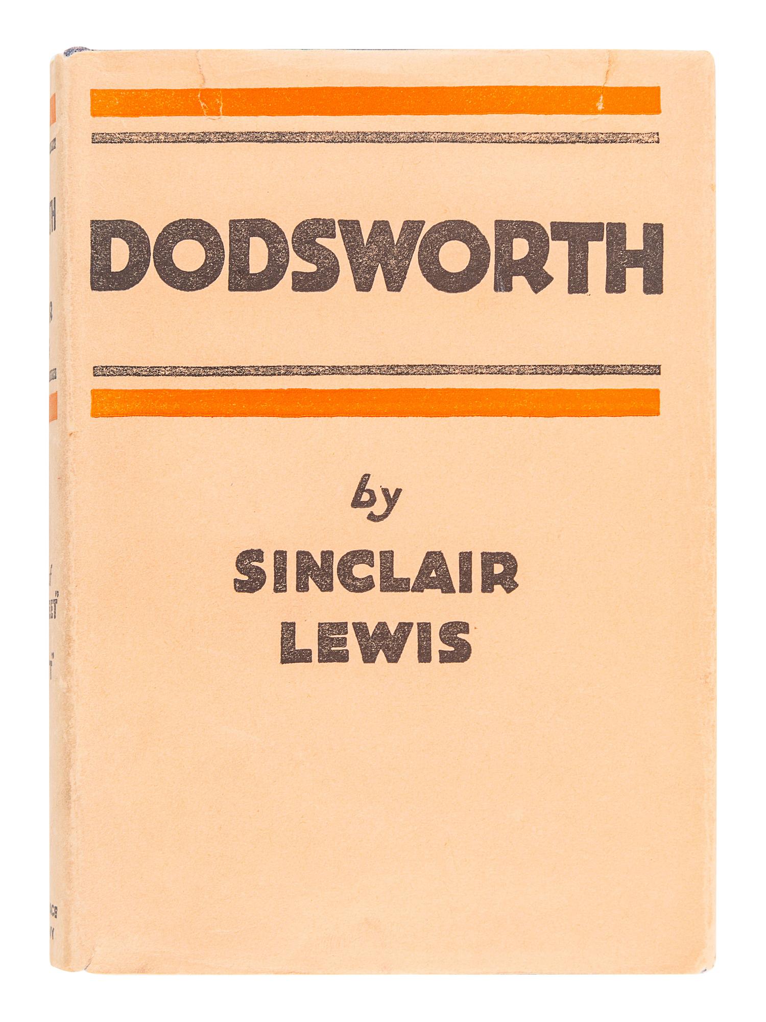 LEWIS, Sinclair (1885-1951). Dodsworth . New York: Harcourt, Brace and Company, 1929.