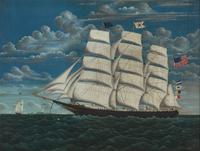 American School 19th Century, A Ship Flying American Flag