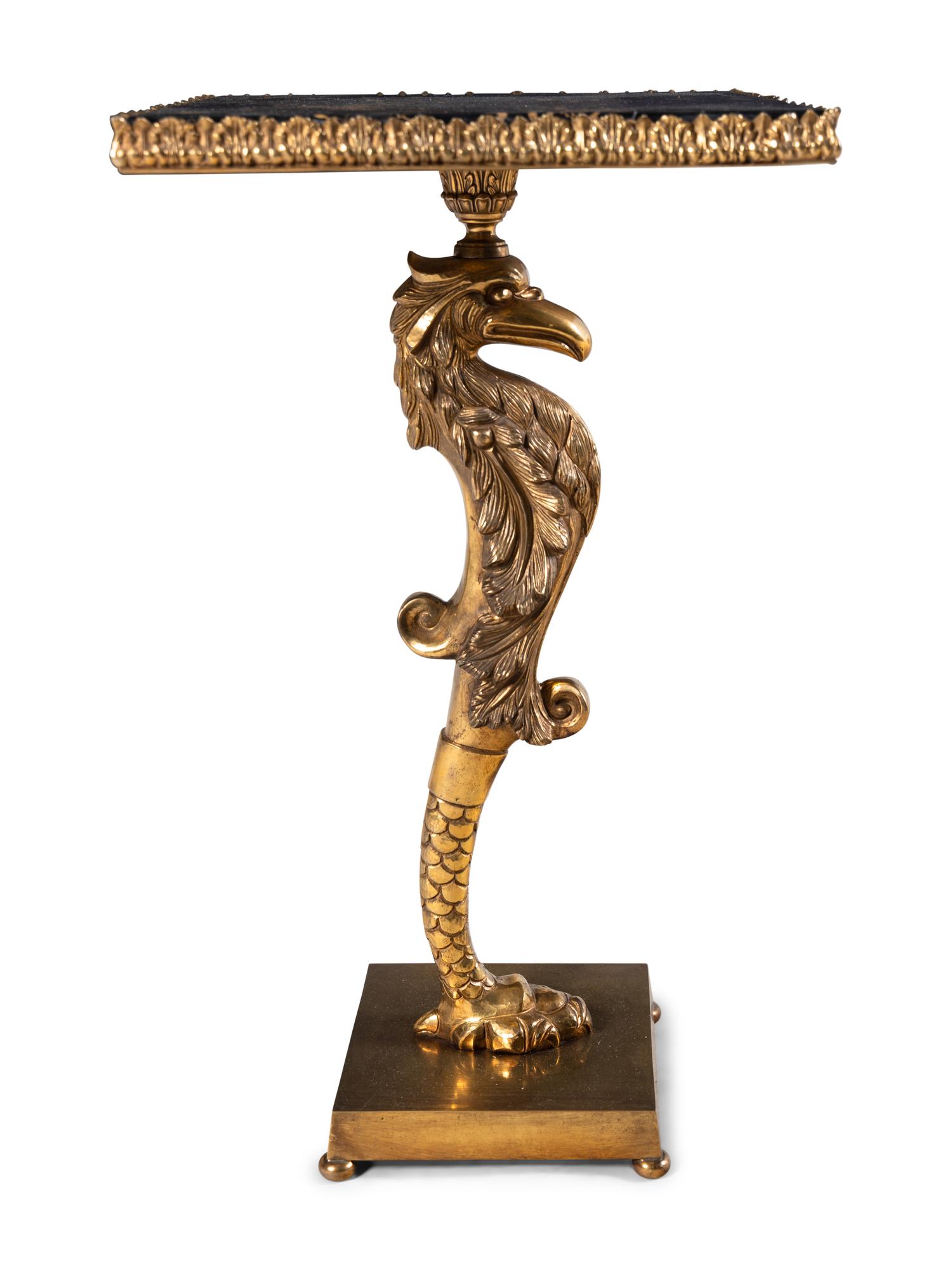 A Neoclassical Style Gilt Bronze Marble-Top Side Table