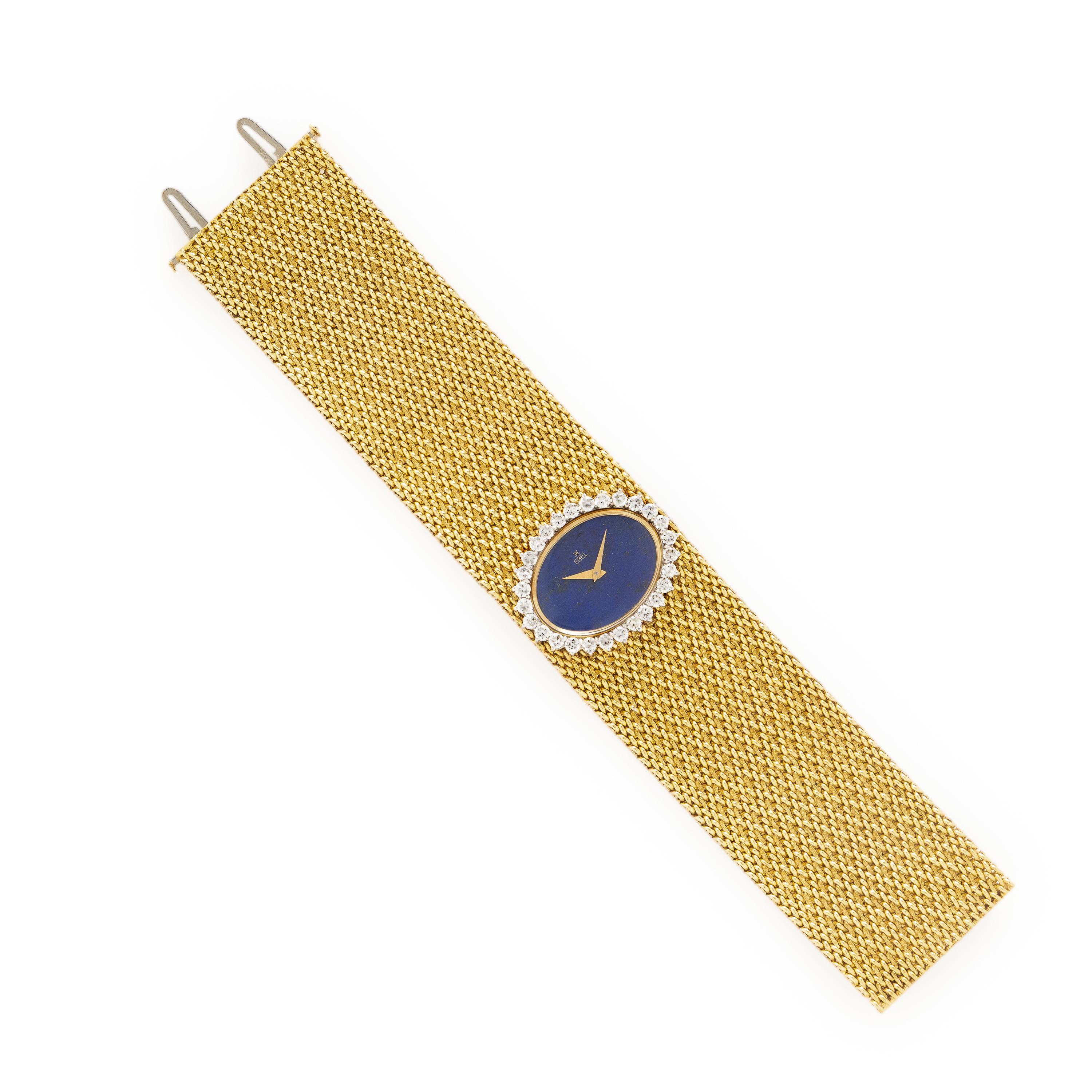Ebel, 18K Yellow Gold, Diamond, and Lapis Lazuli Watch