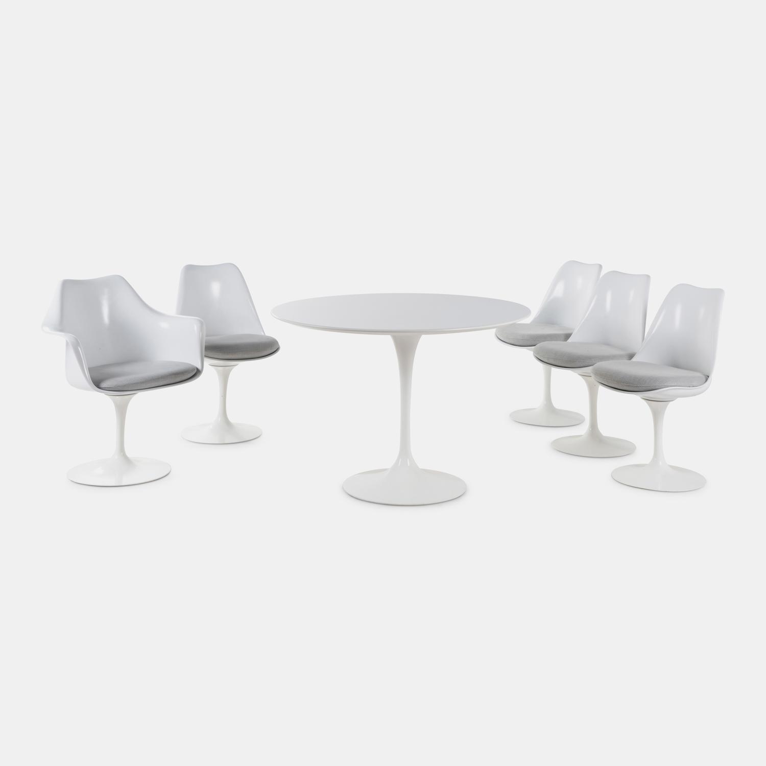 Tulip Dining Table with Five Tulip Chairs, c. 2000 Knoll, USA