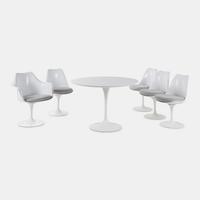 Tulip Dining Table with Five Tulip Chairs, c. 2000 Knoll, USA