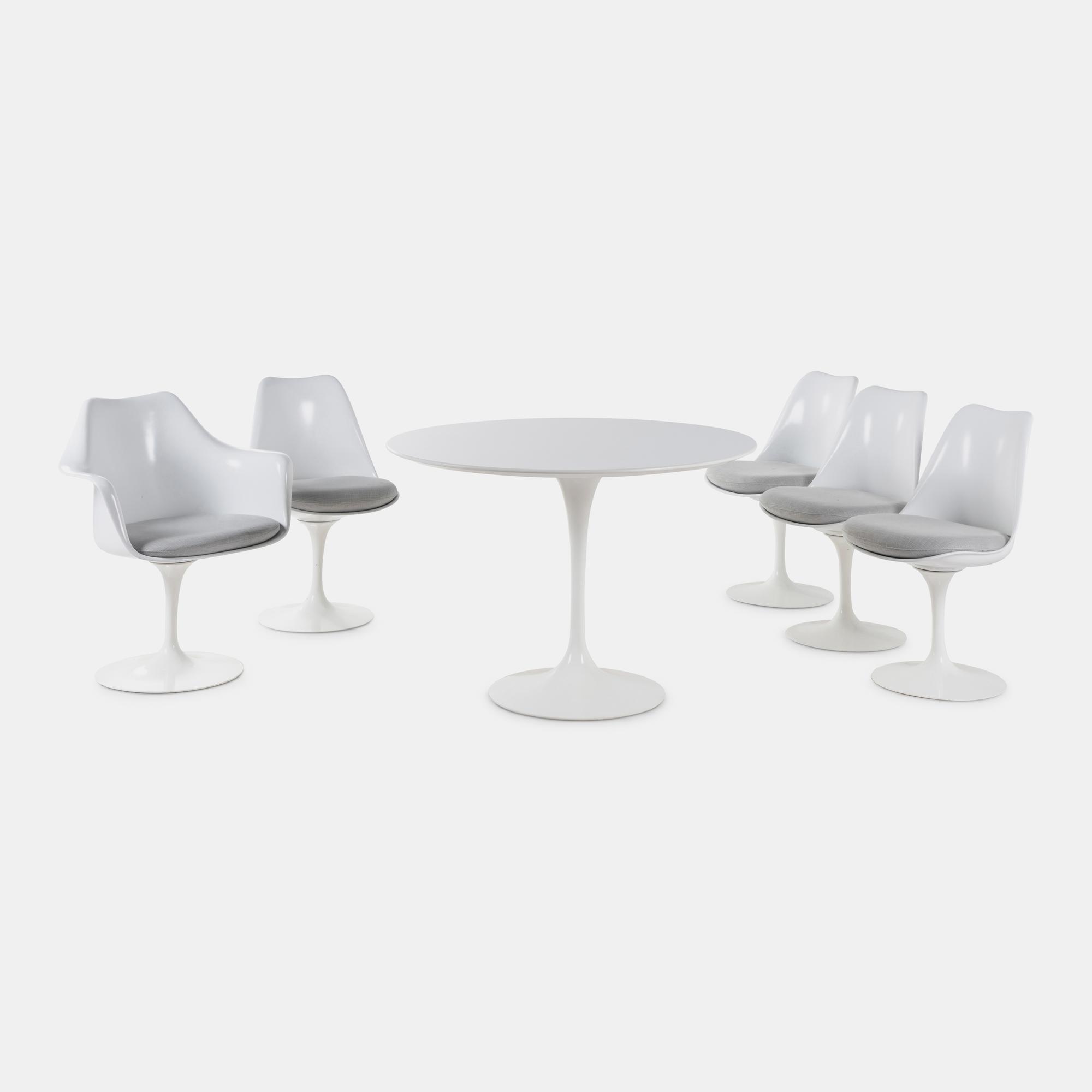 Tulip Dining Table with Five Tulip Chairs, c. 2000 Knoll, USA