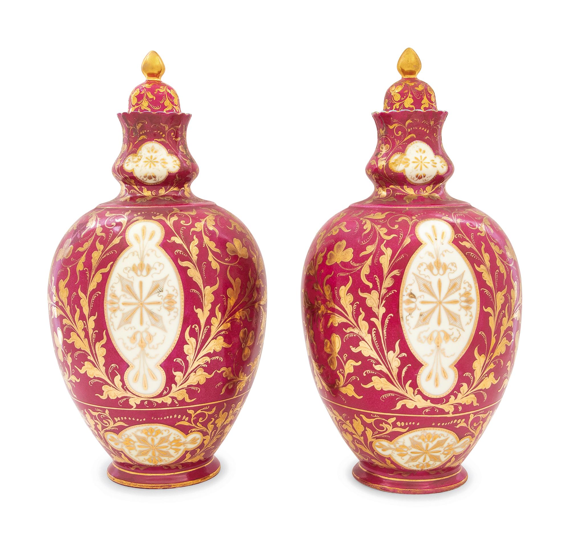 A Pair of Vienna Porcelain Urns