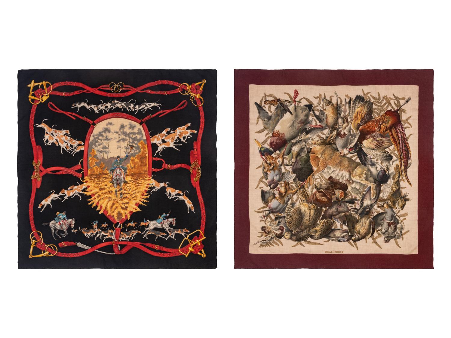 Two Hermès Cashmere-Silk Scarves 90