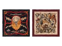 Two Hermès Cashmere-Silk Scarves 90
