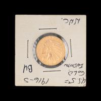 A 1916-S Indian Head $5 Gold Coin