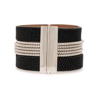 Stingray Leather, Diamond, and White Gold Bracelet