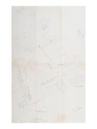 [CIVIL WAR]. Battle of Chancellorsville letter with hand-drawn map of the battlefield, written 5 days after the battle by First Lieutenant Daniel K. Cross, 5th New Hampshire Infantry. "Camp near Falmouth Va," 8 May 1863.