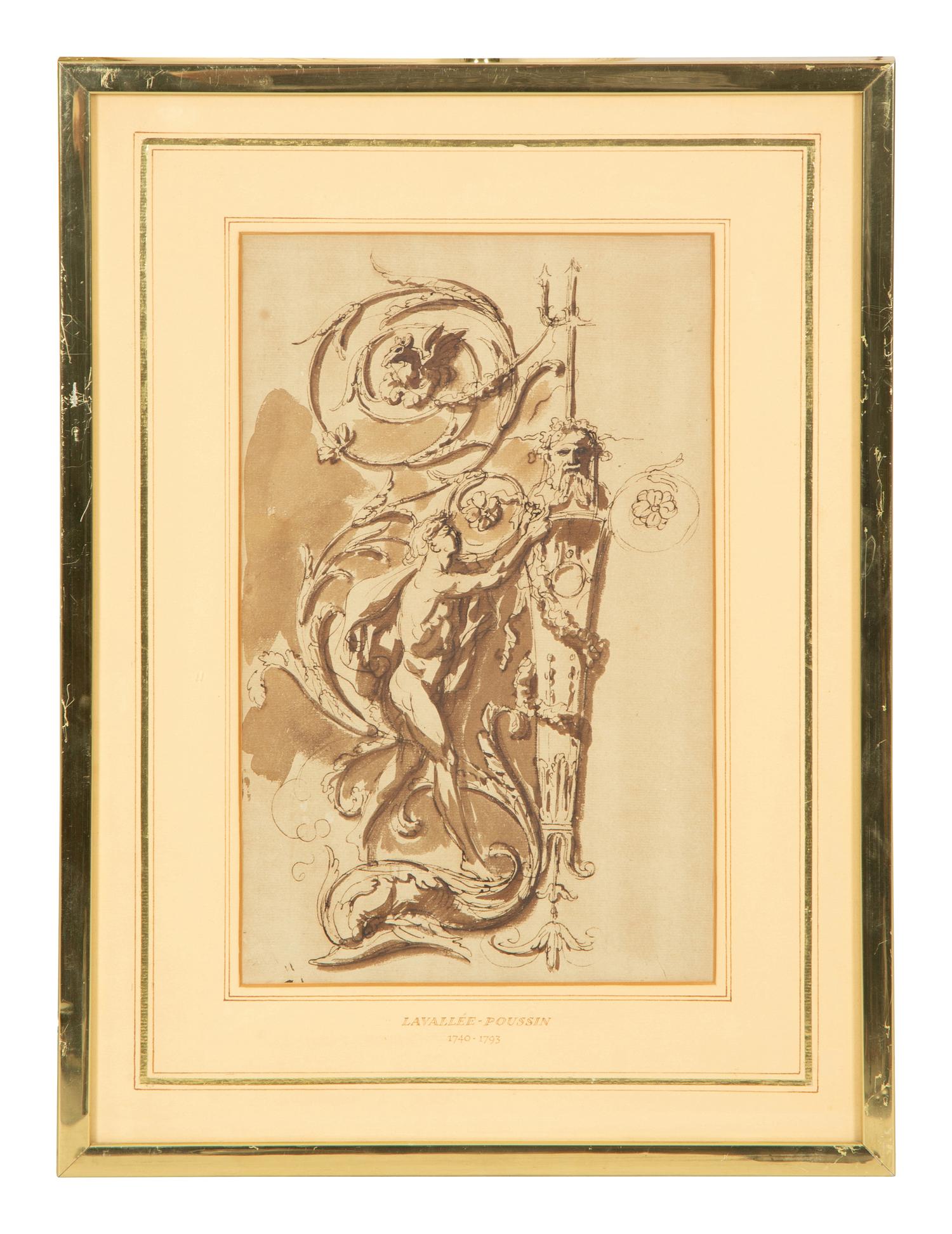 A Pair of French Architectural Gouaches on Paper
