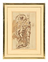 A Pair of French Architectural Gouaches on Paper
