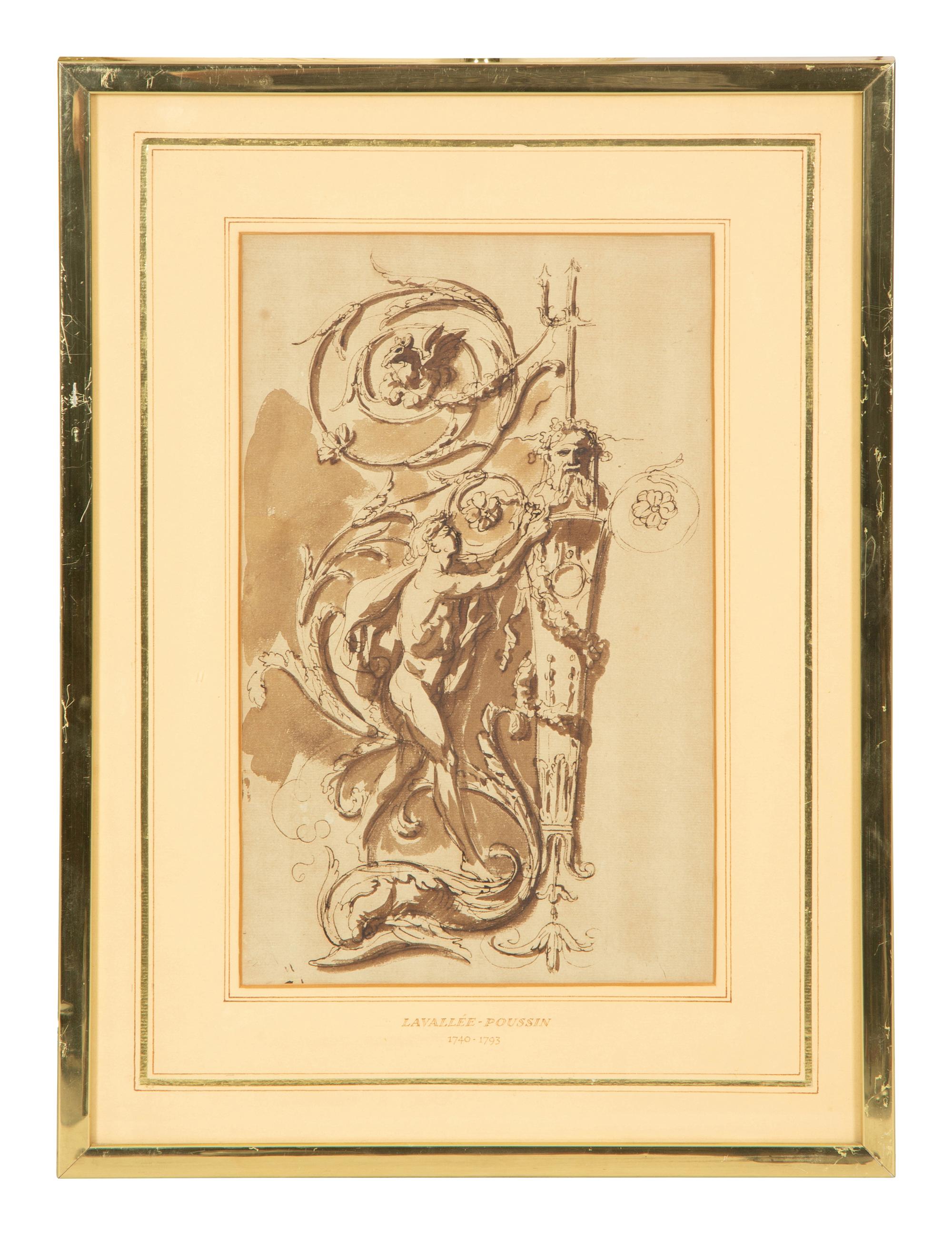 A Pair of French Architectural Gouaches on Paper