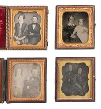 [EARLY PHOTOGRAPHY]. Assorted cased images of pairs and trios of sitters.