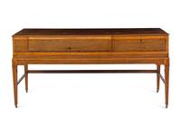 A George III Mahogany and Satinwood Spinet Piano